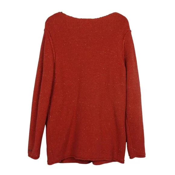 Cabela's Speckled V Neck Button Down Cardigan Sweater Cotton Blend XL Cottage - Picture 4 of 7